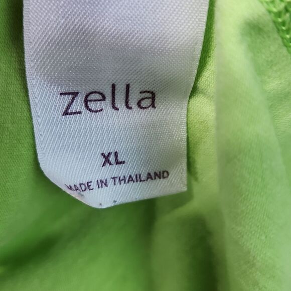 🔹️Zella Green Vneck Short Sleeve Ruched Athletic Top XLarge - Picture 8 of 9